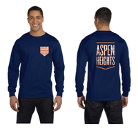 Pocket Design Logo Long Sleeve Navy Tee