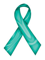 Teal Ribbon Temporary Tattoo