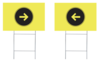 TURN / Move In 18 x 24 Double Sided Bandit Signs with Wire Stake