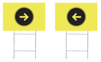 TURN / Move In 18 x 24 Double Sided Bandit Signs with Wire Stake