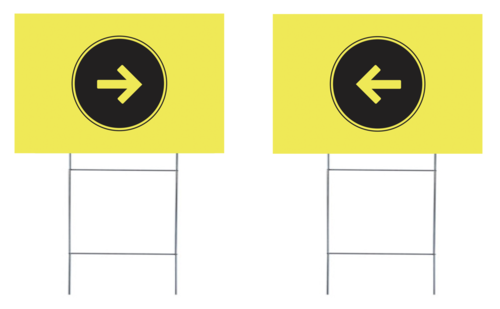 TURN / Move In 18 x 24 Double Sided Bandit Signs with Wire Stake