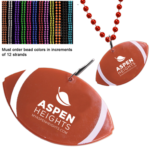 2 1/2" Plastic Football Medallion &  Beads