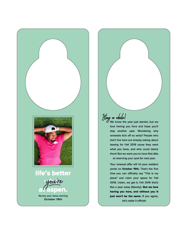 3 1/4" x 8" Full Color Door Hanger 2 Sides