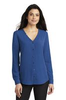 Port Authority Ladies Long Sleeve Button-Front Blouse - LW700