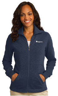 Port Authority Ladies Slub Fleece Full-Zip Jacket L293 - Contoured Fit, Cotton/Poly Blend - View #3