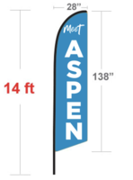 Rush Economy 14 Foot Feather Flag Double Sided