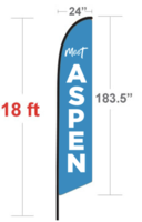 Rush Economy 18 Foot Feather Flag Double Sided
