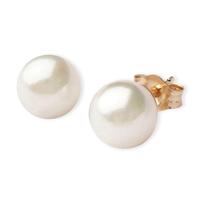 Ladies White Pearl Earrings, 7mm