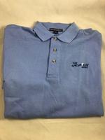 CLEARANCE-Faded Blue Heavyweight Cotton Pique Polo-MED