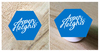 Aspen Heights Blue Scripty Hexagon