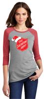 Ladies Raglan 3/4-Sleeve Shirt with Santa Shield