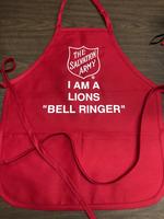 CLEARANCE-10 Red Aprons with Lions Bellringer logo