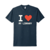 "I Heart My Library" Unisex Short Sleeve Tee (Navy)