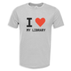 "I Heart My Library" Unisex Short Sleeve Tee (Platinum)