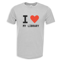 "I Heart My Library" Unisex Short Sleeve Tee (Platinum)