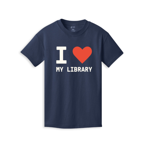 "I Heart My Library" Youth Tee (Navy)