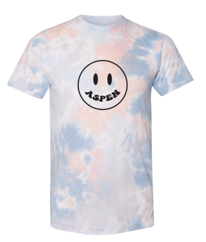 Tie-Dye Smiley Aspen Mouth Face Tees