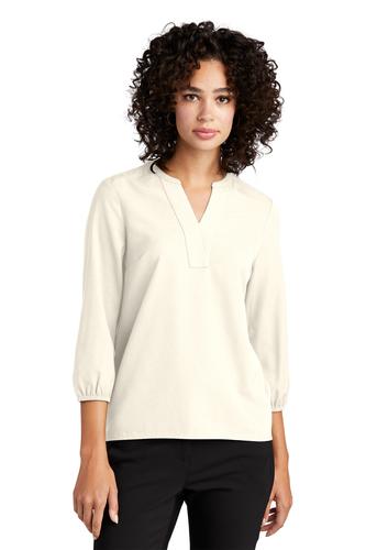 MERCER+METTLE? Women's Stretch Crepe 3/4-Sleeve Blouse