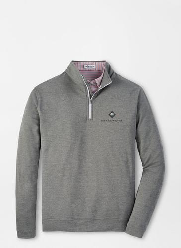 Peter Millar Perth Performance Melange Quarter-Zip - Smoke Grey