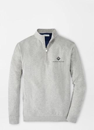 Peter Millar Crown Comfort Interlock Quarter-Zip (Lt Grey)