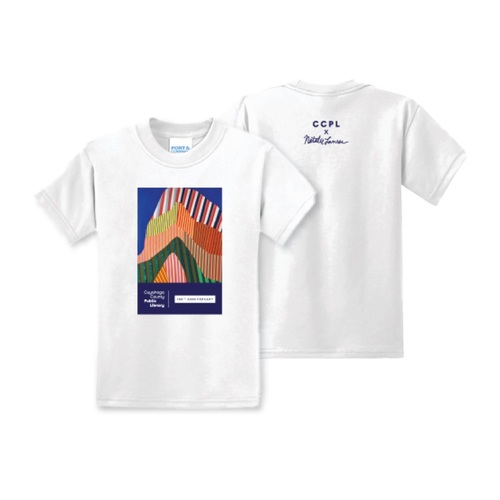 "Bookshelf Uplift" by Natalie Lanese - CCPL 100th Anniversary Youth Tee