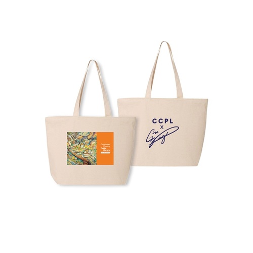 "Book Viewing" by Chi-Irena Wong - CCPL 100th Anniversary Tote Bag