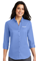 L665 Port Authority® Ladies 3/4-Sleeve SuperPro? Twill Shirt