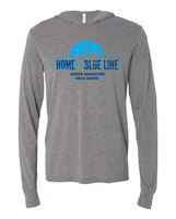 Bella+Canvas Unisex Jersey Long Sleeve Hoodie - Grey Triblend - Home of the Blue Line Logo