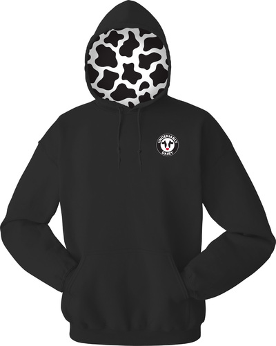 Classic Pullover Hoodie with Cow Spot Hood for Adults 